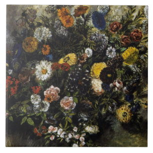 Eugene Delacroix Vintage Blumenstrauß Fliese