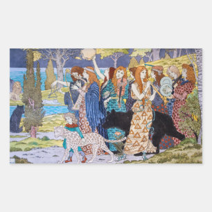 Eugene Grasset - Harmonie Dekoratives Panel Rechteckiger Aufkleber