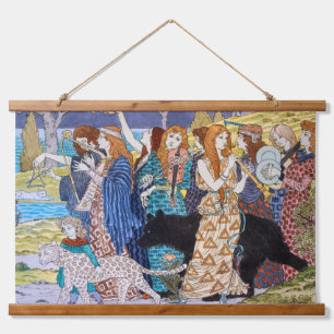 Eugene Grasset - Harmonie Dekoratives Panel Wandteppich Mit Holzrahmen