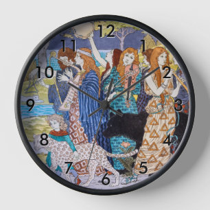 Eugene Grasset - Harmonie Dekorpanel Uhr