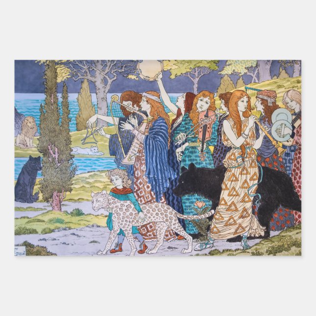 Eugene Grasset - Harmonisches Dekorationspanel Geschenkpapier Set (Vorderseite)