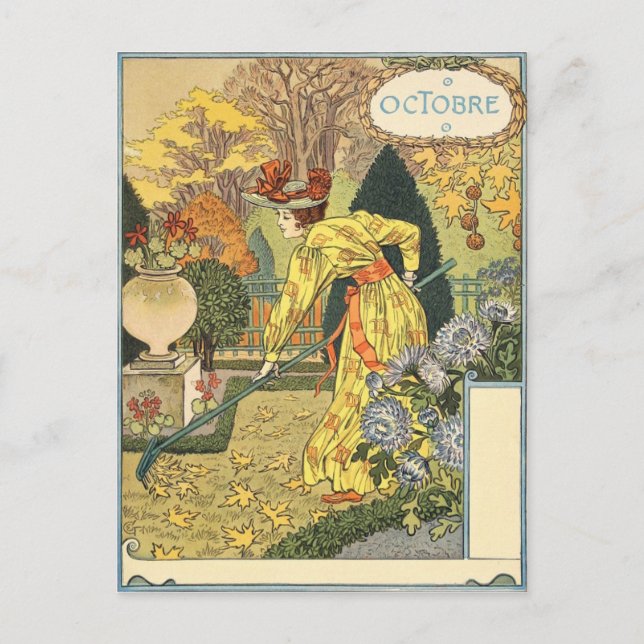 Eugène Grasset octobre Postkarte (Vorderseite)