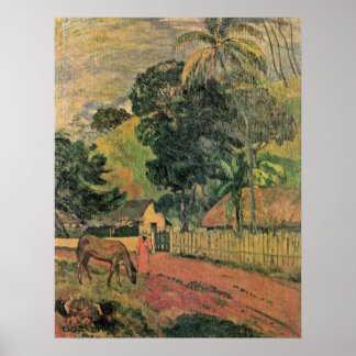 Eugene H Paul Gauguin - Pferd auf dem Weg Poster