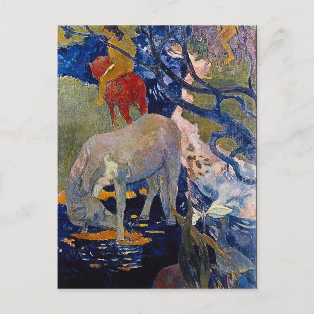 Eugène Henri Paul Gauguin - Das Weiße Pferd Postkarte (Vorderseite)