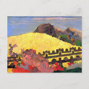 Eugène Henri Paul Gauguin - Es gibt den Tempel Postkarte
