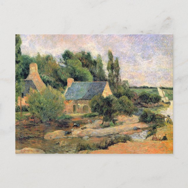 Eugène Henri Paul Gauguin - Washerwomen in Pont-Av Postkarte (Vorderseite)