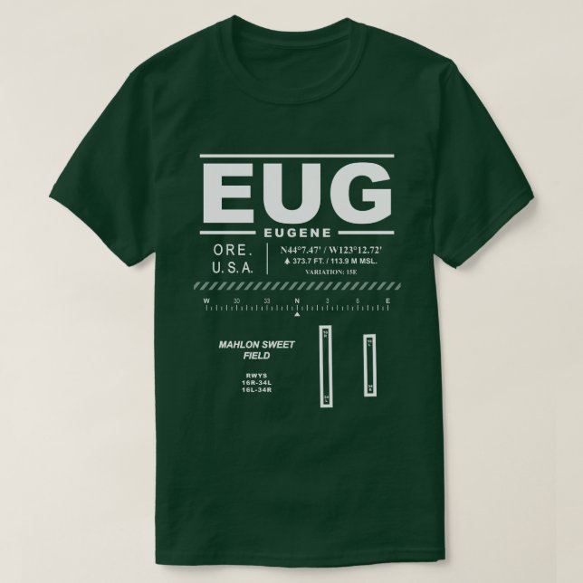 Eugene Mahlon Sweet Field Airport EUG T-Shirt (Design devant)