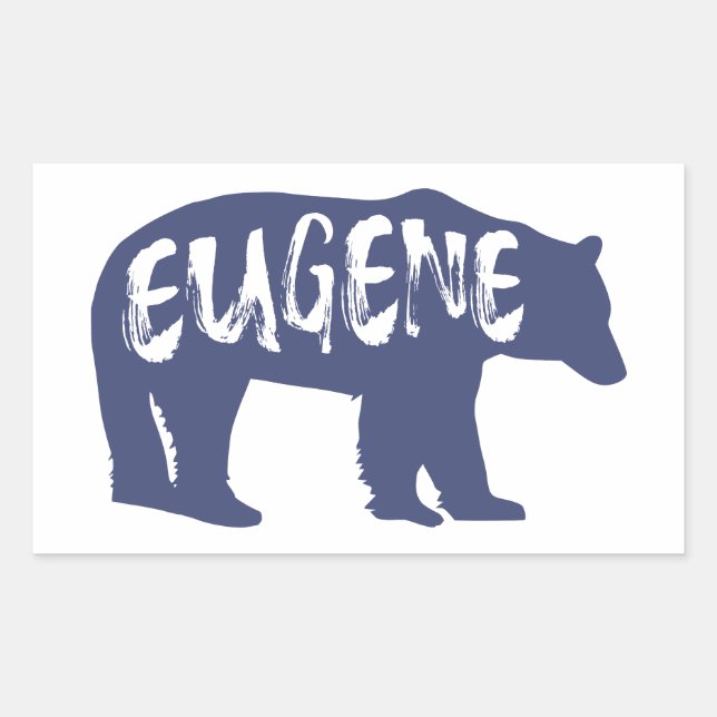 Eugene Oregon Bear Rechteckiger Aufkleber (Vorderseite)