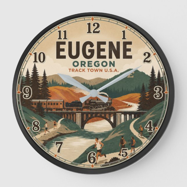 Eugene Oregon Große Wanduhr (Vorderseite)