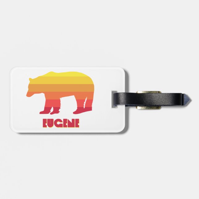Eugene Oregon Rainbow Bear Gepäckanhänger (Rückseite horizontal)