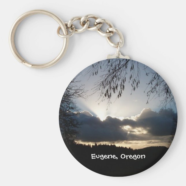 Eugene, Oregon Sunset Schlüsselanhänger (Vorne)
