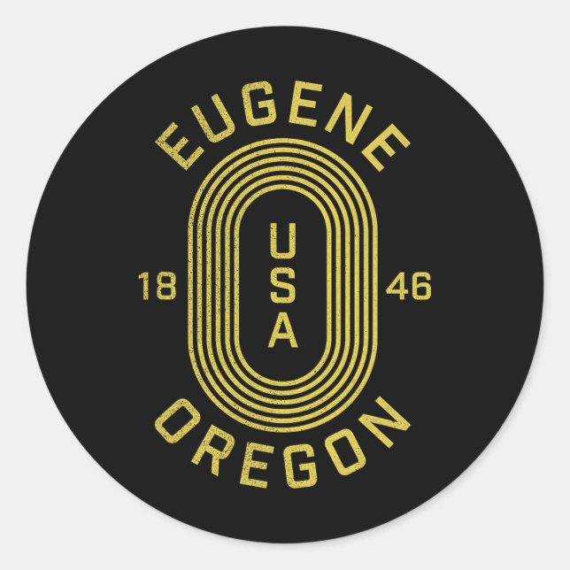 Eugene Oregon USA  Runder Aufkleber (Vorderseite)