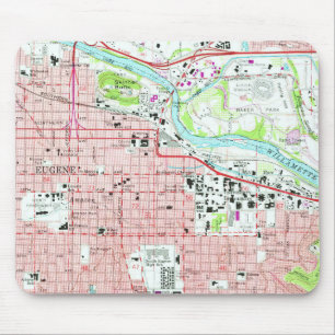 Eugene University of Oregon Vintag Map Mousepad