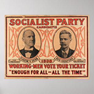 Eugene V. Debs Sozialistisches Party 1908 Poster