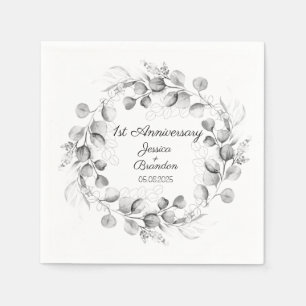 Eukalyptus 1. Hochzeitstag Serviette