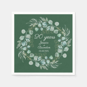 Eukalyptus 20. Emerald Wedding Jubiläum Serviette
