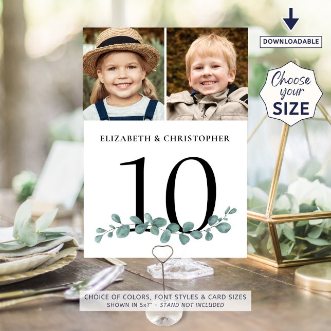 Eukalyptus 2 Foto Hochzeit Tischnummer Zeichen (Von Creator hochgeladen)