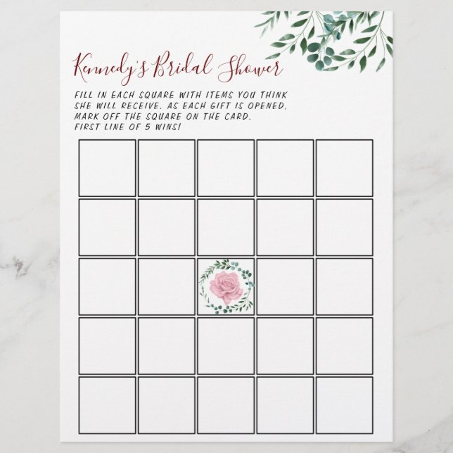 Eukalyptus 2-Seite des Babyduschspiels (Rückseite)