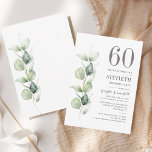 Eukalyptus 60. Geburtstag Grünfoliage Mitteilungskarte<br><div class="desc">Es könnte überraschen,  Party oder ein weiteres besonderes Jahrzehnt erreicht. Diese 60. Geburtstagsfeier mit eukalyptusgrünem Design und moderner beliebter Typografie kann leicht zu jedem Geburtstag oder Jubiläumsfest zum Anzug gebracht werden. Sie können den Wortlaut,  die Geburtstagsdetails und die Hintergrundfarbe ändern,  indem Sie auf die Schaltfläche "Personalisieren" klicken</div>