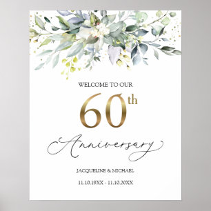 Eukalyptus 60. Hochzeitstag Begrüßungszeichen Poster