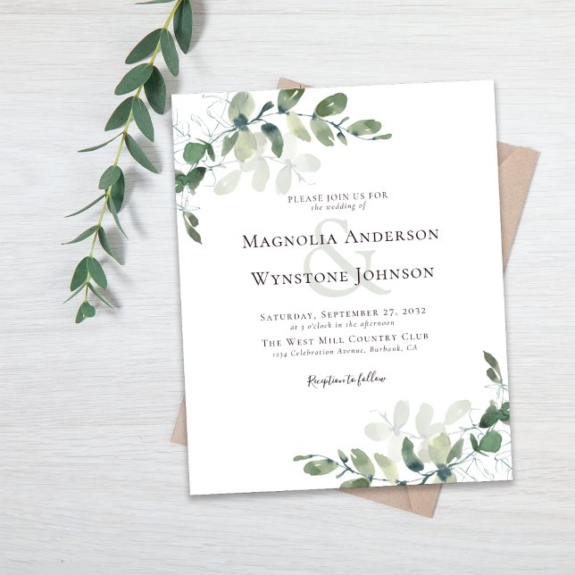 Eukalyptus Ampersand und Einladung zur Hochzeit Flyer (Von Creator hochgeladen)