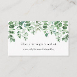 Eukalyptus and Greenery Baby Shower Registry Begleitkarte