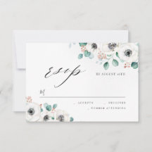 Eukalyptus anemone florale rustikale Hochzeit RSVP