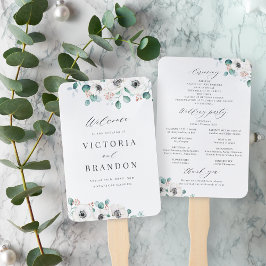 Eukalyptus anemone florale rustikale Hochzeitsprog Fächer