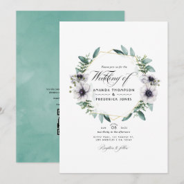 Eukalyptus Anemone Geometric QR Code UAWG Wedding Einladung