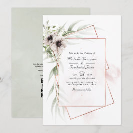 Eukalyptus Anemone Geometric QR Code UAWG Wedding Einladung