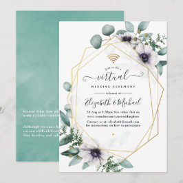 Eukalyptus Anemone Geometric Virtual Wedding Einladung