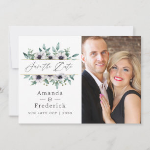 Eukalyptus-Anemonen-Geometrische Hochzeit Save The Date