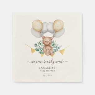 Eukalyptus Aquarell-Schriftzug Baby Shower Serviette