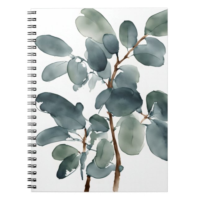 Eukalyptus - Aquarellblumen Notizblock (Vorderseite)