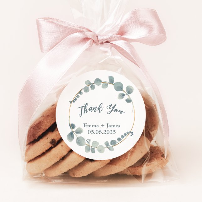 Eukalyptus-Aquarellsticker Runder Aufkleber (Von Creator hochgeladen)