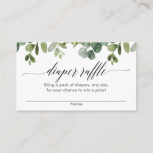 Eukalyptus baby Dusche Windel Gewinnkarten Begleitkarte