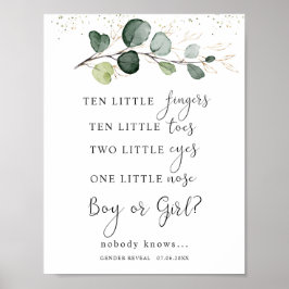 Eukalyptus Baby Dusche Zehn kleine Fingers untersc Poster