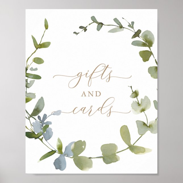 Eukalyptus Baby Duschgeschenke und Karten Untersch Poster (Vorne)