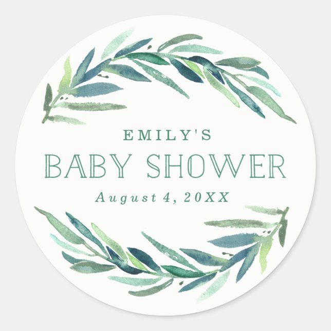 Eukalyptus | Babydusche Runder Aufkleber (Vorderseite)