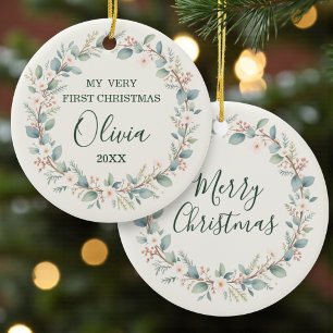 Eukalyptus Baby's erstes Weihnachten Keramik Ornament