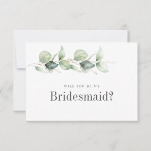 Eukalyptus Be My Bridesmaid Vorschlag Card Einladung