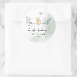 Eukalyptus Bear Baby Shower Runder Aufkleber