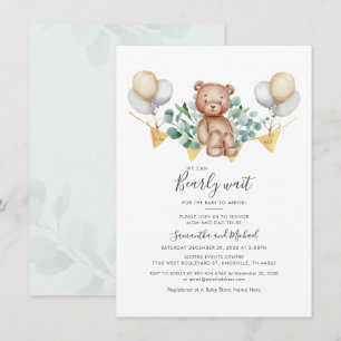 Eukalyptus Bear Botanisches Baby-Wait-Baby-Dusche Einladung