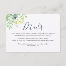Eukalyptus Berry Floral Wedding Details Card Begleitkarte