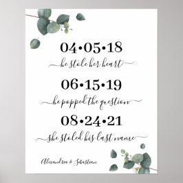 Eukalyptus Best Day Wedding Date Yes Day Sign Poster