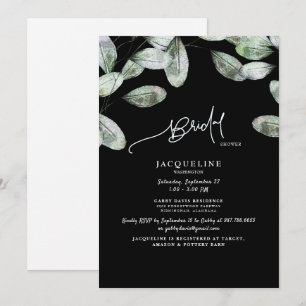 Eukalyptus Black Bride Dusche Einladung