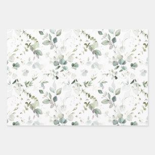 Eukalyptus-Blatt-Baby-/Brautparty-Papierblatt Geschenkpapier Set