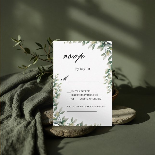 Eukalyptus-Blätter botanische Hochzeitskarte uAwg RSVP Karte (Von Creator hochgeladen)
