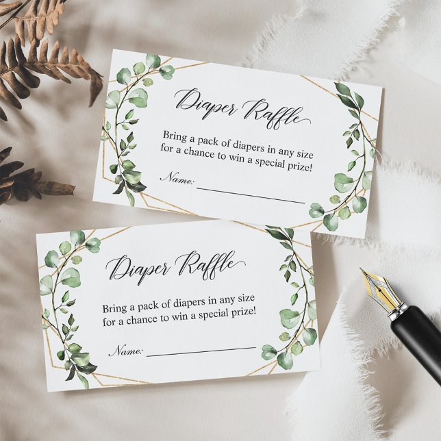 Eukalyptus-Blätter für Babydusche-Windeln Begleitkarte (Von Creator hochgeladen)