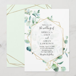 Eukalyptus-Blätter für geometrische Grüne Einladung